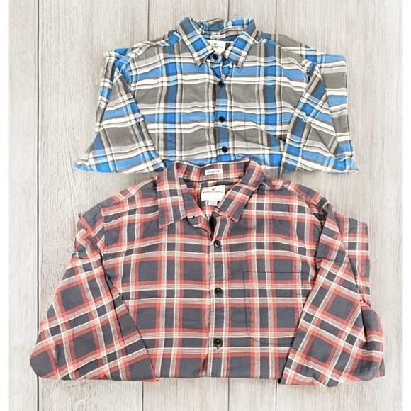 2 American Eagle Long Sleeve Button Up Seriously Soft Plaid Shirt Men's XL - Picture 1 of 11